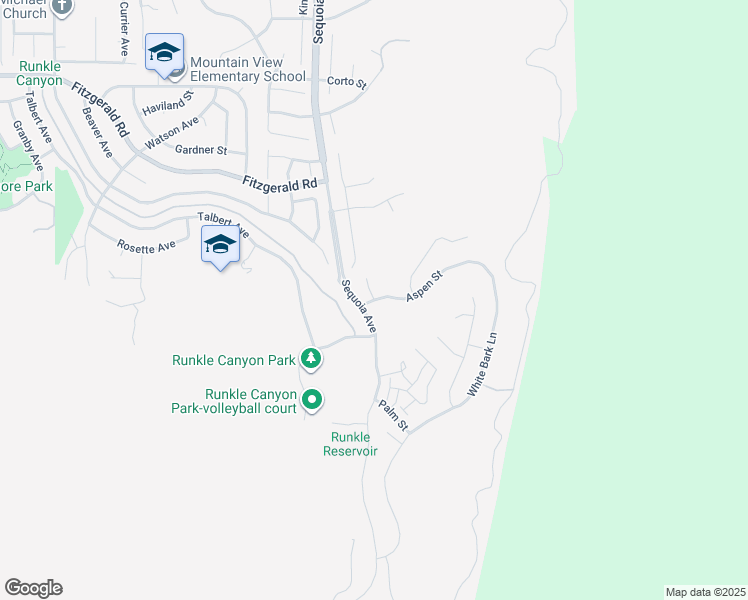 map of restaurants, bars, coffee shops, grocery stores, and more near 3404 Aspen Street in Simi Valley