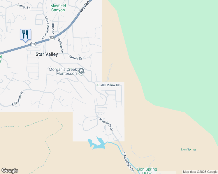 map of restaurants, bars, coffee shops, grocery stores, and more near 115 Quail Hollow Drive in Payson
