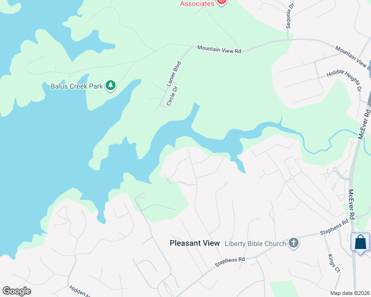 map of restaurants, bars, coffee shops, grocery stores, and more near 5213 Whites Mill Road in Gainesville