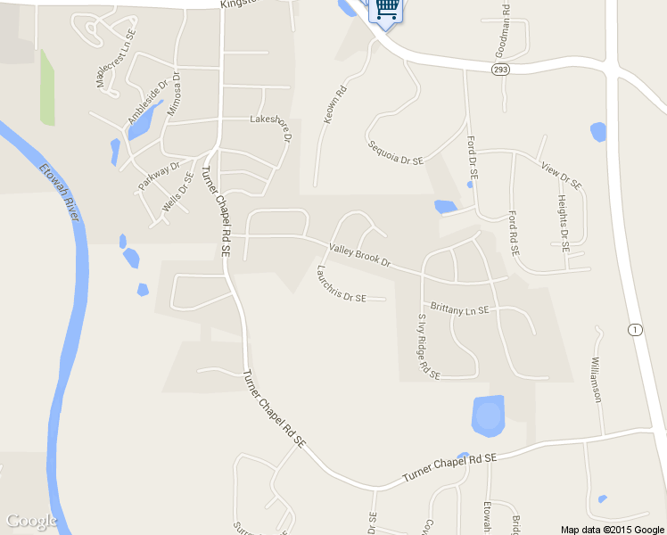 map of restaurants, bars, coffee shops, grocery stores, and more near 3 Laurchris Drive Southeast in Rome