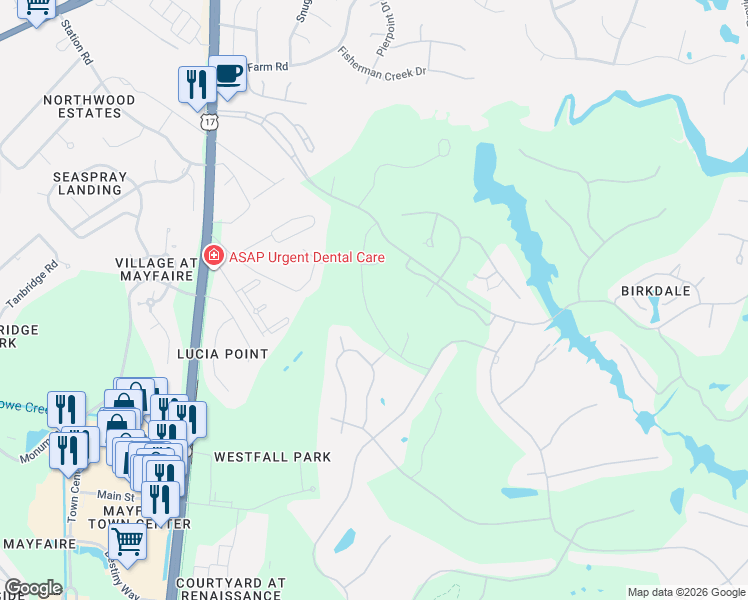 map of restaurants, bars, coffee shops, grocery stores, and more near 558 Arboretum Drive in Wilmington
