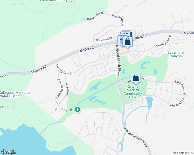 map of restaurants, bars, coffee shops, grocery stores, and more near 748 Wind Willow Way in Simi Valley