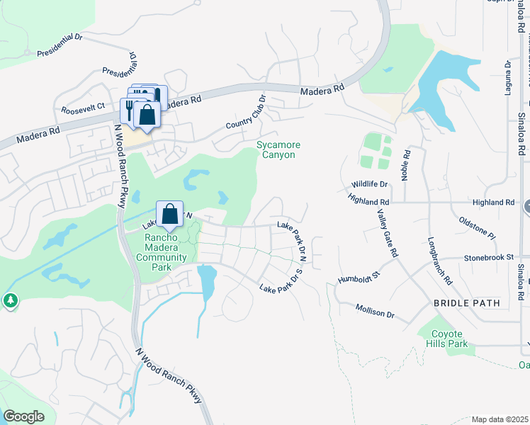 map of restaurants, bars, coffee shops, grocery stores, and more near 536 Fairfield Road in Simi Valley