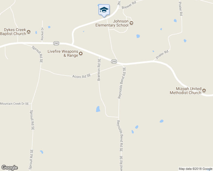 map of restaurants, bars, coffee shops, grocery stores, and more near 128 Branson Road Southeast in Rome