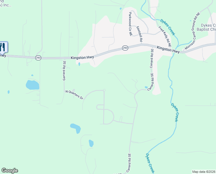 map of restaurants, bars, coffee shops, grocery stores, and more near 16 Fallen Branch Circle Southeast in Rome