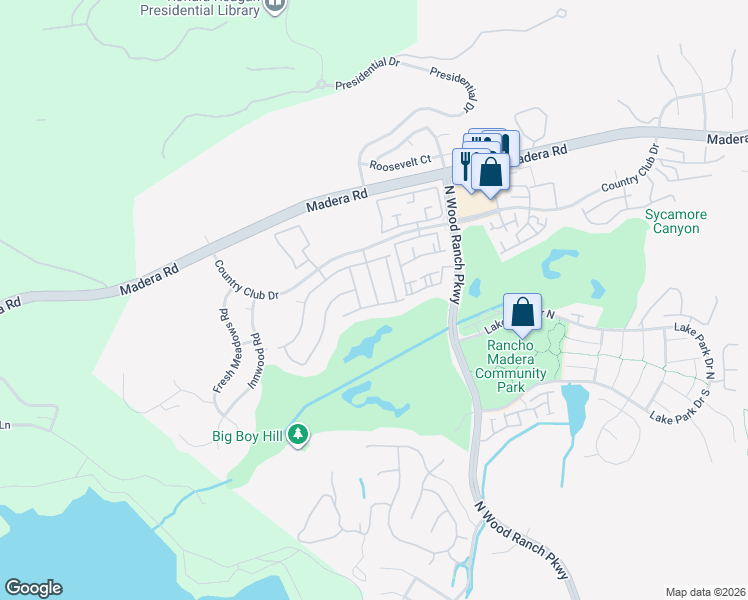 map of restaurants, bars, coffee shops, grocery stores, and more near 736 Wind Willow Way in Simi Valley