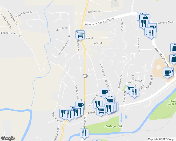 map of restaurants, bars, coffee shops, grocery stores, and more near 70 Daisy Circle in Canton