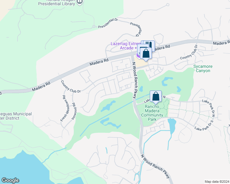 map of restaurants, bars, coffee shops, grocery stores, and more near 725 Wind Willow Way in Simi Valley