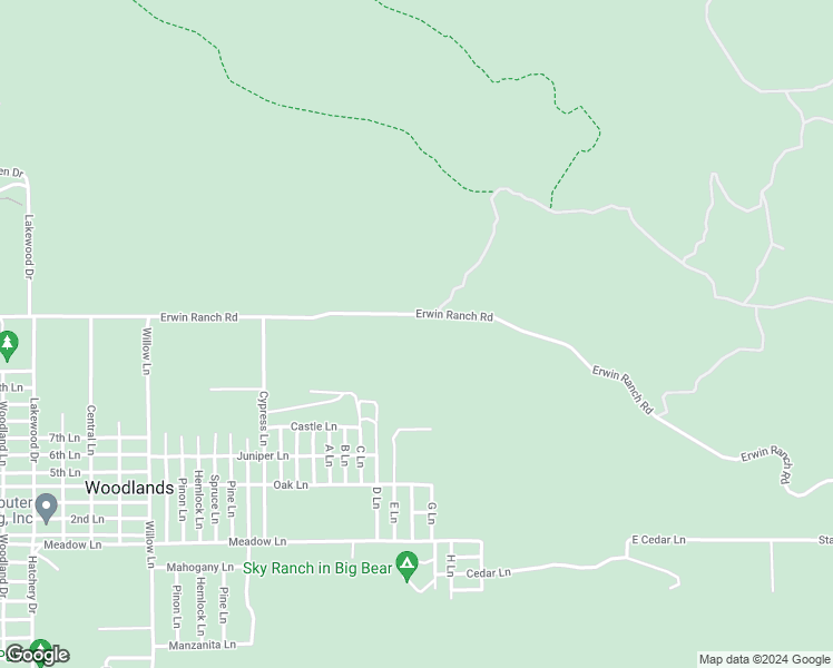 map of restaurants, bars, coffee shops, grocery stores, and more near 2750 Erwin Ranch Road in Big Bear