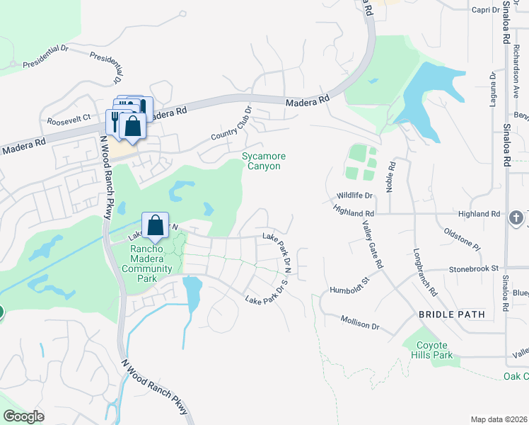 map of restaurants, bars, coffee shops, grocery stores, and more near 540 Fairfield Road in Simi Valley