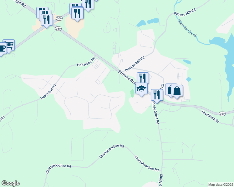 map of restaurants, bars, coffee shops, grocery stores, and more near 4235 Night Sky Lane in Cumming
