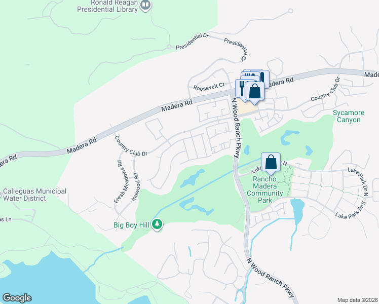 map of restaurants, bars, coffee shops, grocery stores, and more near 634 Llanerch Lane in Simi Valley