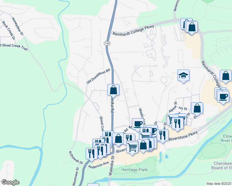 map of restaurants, bars, coffee shops, grocery stores, and more near 70 Daisy Circle in Canton