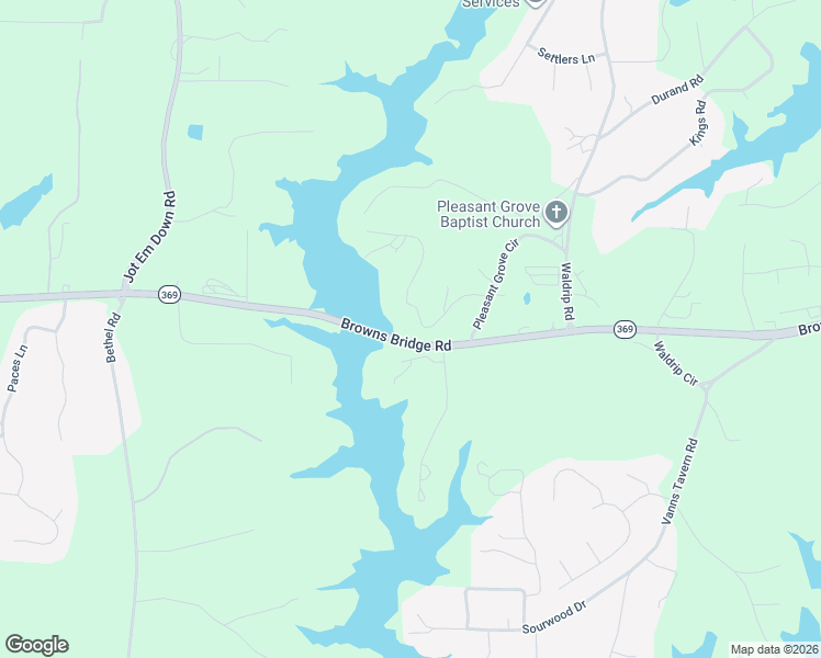 map of restaurants, bars, coffee shops, grocery stores, and more near 8135 Rocky Ridge in Gainesville