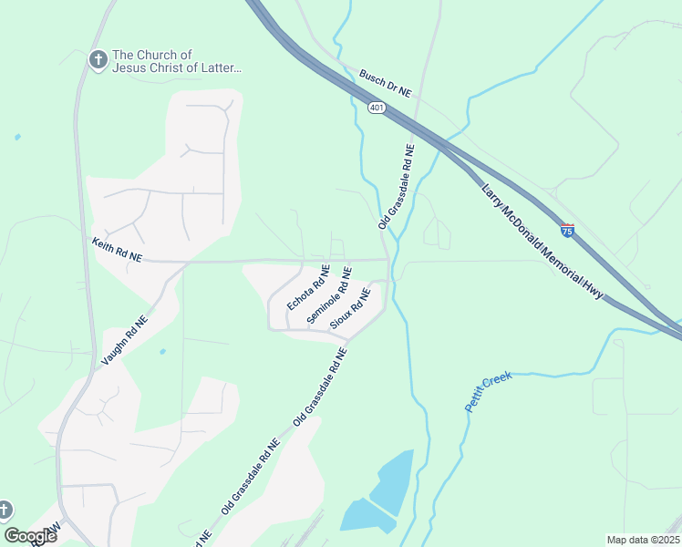 map of restaurants, bars, coffee shops, grocery stores, and more near 63 Seminole Road Northeast in Cartersville