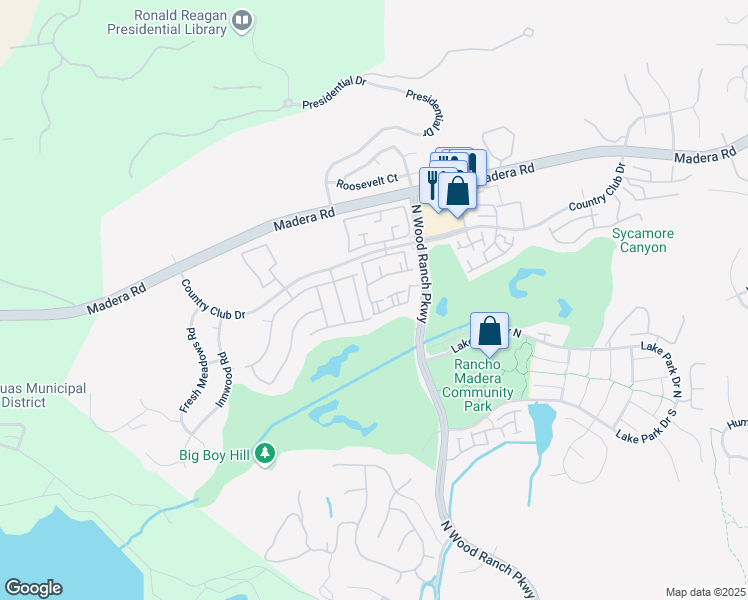 map of restaurants, bars, coffee shops, grocery stores, and more near 650 Ivywood Lane in Simi Valley