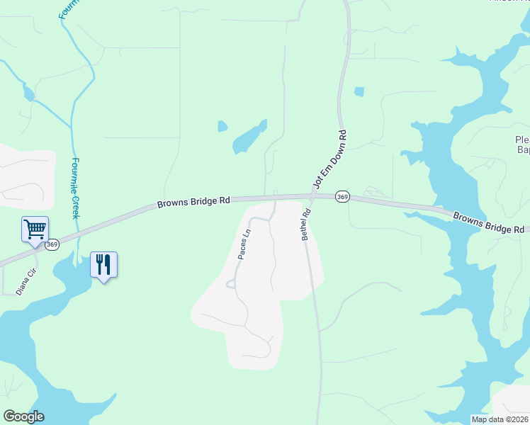 map of restaurants, bars, coffee shops, grocery stores, and more near 7530 Finley Drive in Gainesville