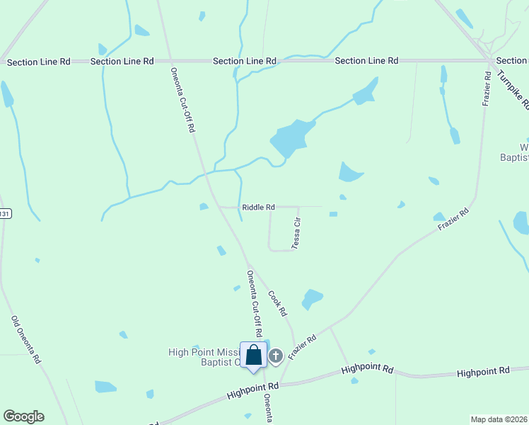 map of restaurants, bars, coffee shops, grocery stores, and more near 163 Riddle Road in Albertville