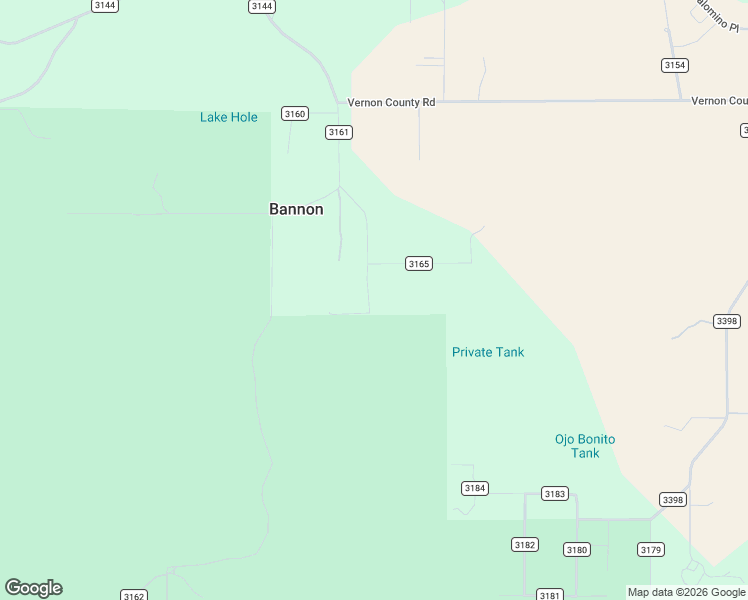 map of restaurants, bars, coffee shops, grocery stores, and more near County Road 3161 in Vernon