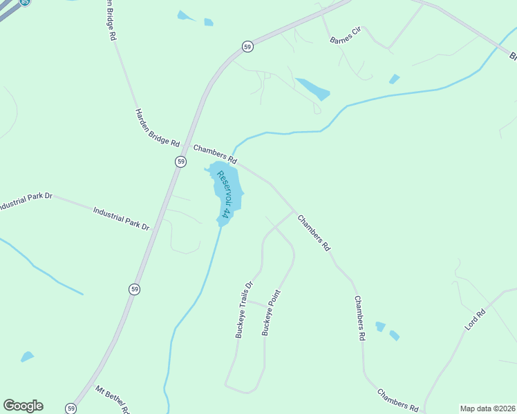 map of restaurants, bars, coffee shops, grocery stores, and more near 120 Buckeye Lane in Commerce