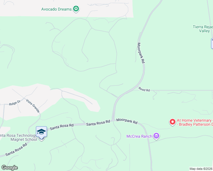 map of restaurants, bars, coffee shops, grocery stores, and more near 13059 Ripple Creek Lane in Santa Rosa Valley