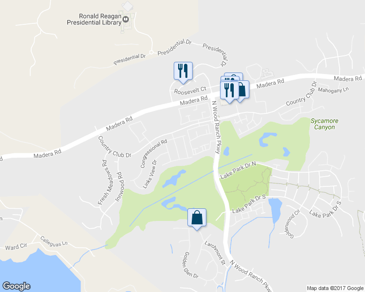 map of restaurants, bars, coffee shops, grocery stores, and more near 657 Cartpath Place in Simi Valley