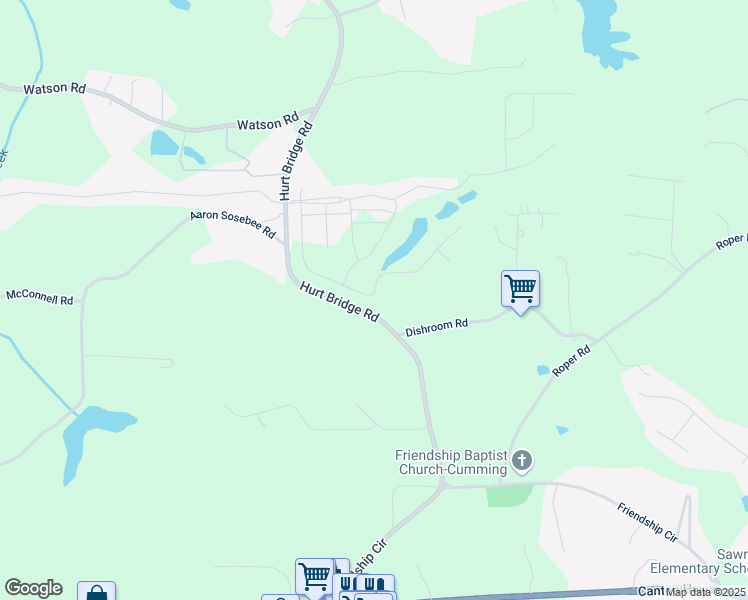 map of restaurants, bars, coffee shops, grocery stores, and more near 3440 Carswell Bend in Cumming