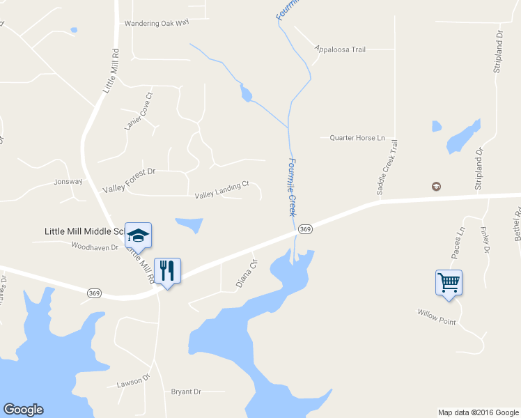 map of restaurants, bars, coffee shops, grocery stores, and more near 7430 Valley Landing Court in Cumming