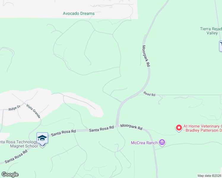 map of restaurants, bars, coffee shops, grocery stores, and more near 13059 Ripple Creek Lane in Santa Rosa Valley