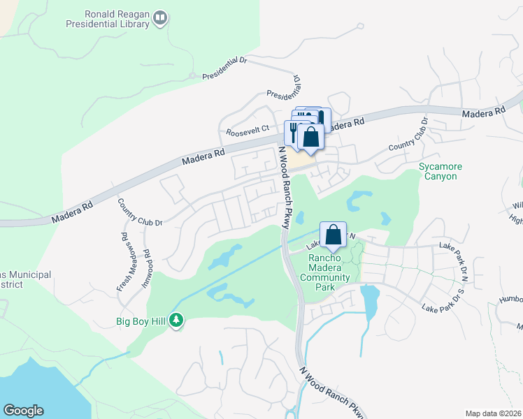 map of restaurants, bars, coffee shops, grocery stores, and more near 625 Hazelwood Way in Simi Valley