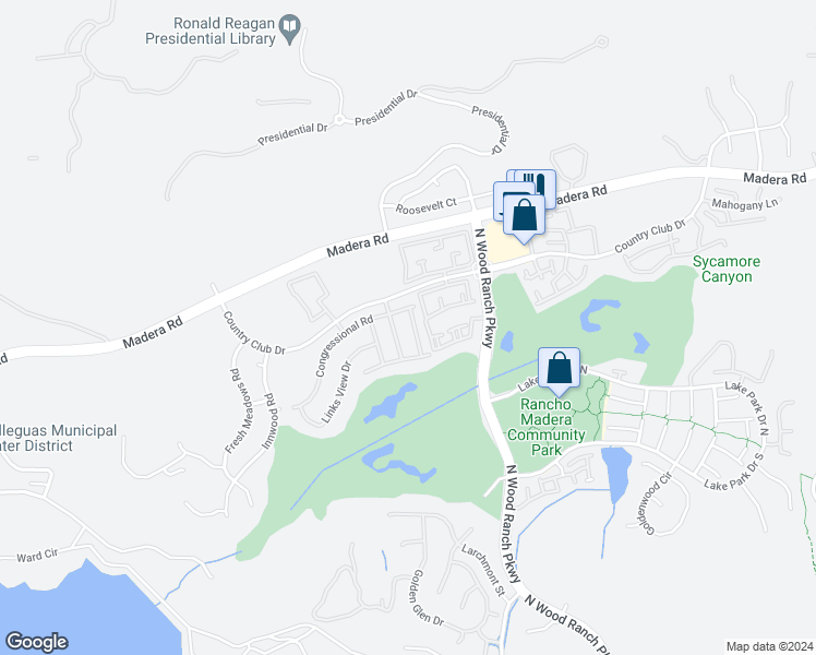 map of restaurants, bars, coffee shops, grocery stores, and more near 665 Cartpath Place in Simi Valley