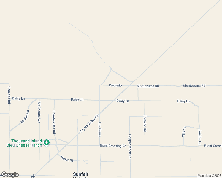 map of restaurants, bars, coffee shops, grocery stores, and more near 66372 Daisy Lane in Joshua Tree