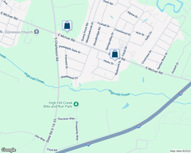map of restaurants, bars, coffee shops, grocery stores, and more near 2810 Redwood Drive in Florence
