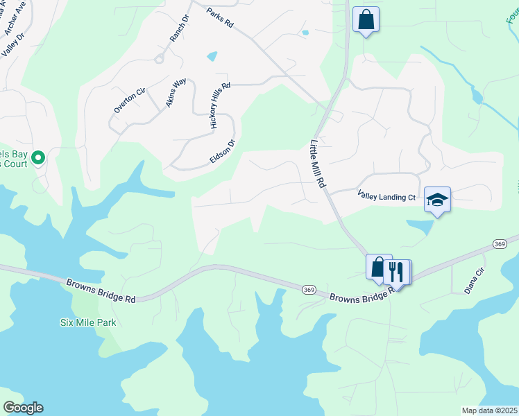 map of restaurants, bars, coffee shops, grocery stores, and more near 7165 Jonsway in Cumming