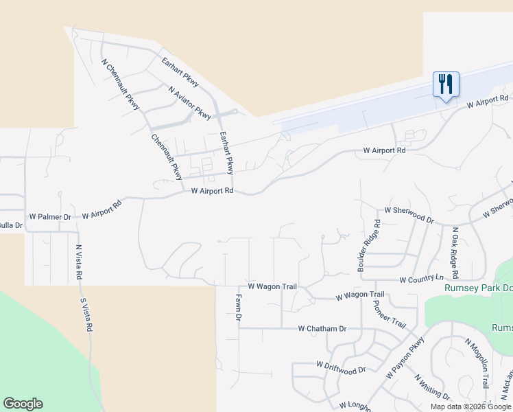 map of restaurants, bars, coffee shops, grocery stores, and more near 1359-1395 West Airport Road in Payson