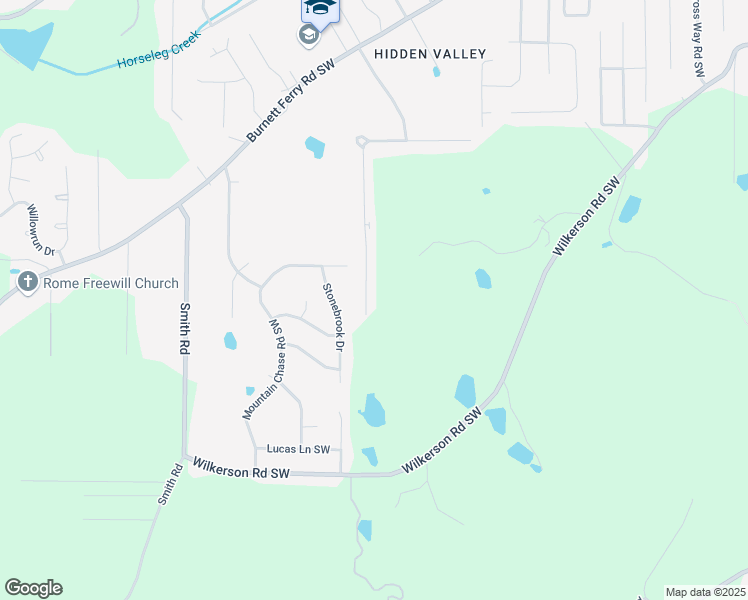 map of restaurants, bars, coffee shops, grocery stores, and more near 409 Leafmore Road Southwest in Rome