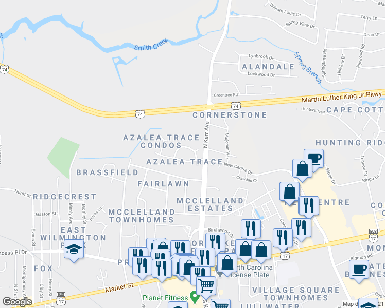 map of restaurants, bars, coffee shops, grocery stores, and more near 709 Tabor Lane in Wilmington