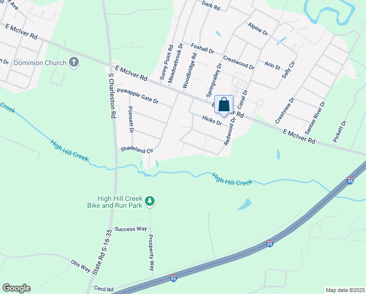 map of restaurants, bars, coffee shops, grocery stores, and more near 2810 Redwood Drive in Florence