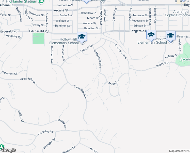 map of restaurants, bars, coffee shops, grocery stores, and more near 665 North Muirfield Avenue in Simi Valley
