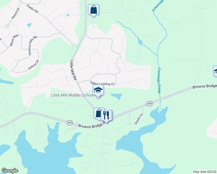 map of restaurants, bars, coffee shops, grocery stores, and more near 7080 Valley Landing Court in Cumming