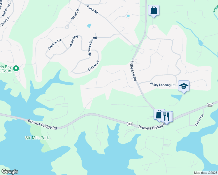map of restaurants, bars, coffee shops, grocery stores, and more near 7165 Jonsway in Cumming