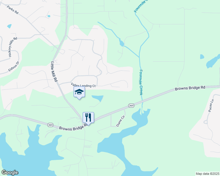 map of restaurants, bars, coffee shops, grocery stores, and more near 7310 Cove View Court in Cumming
