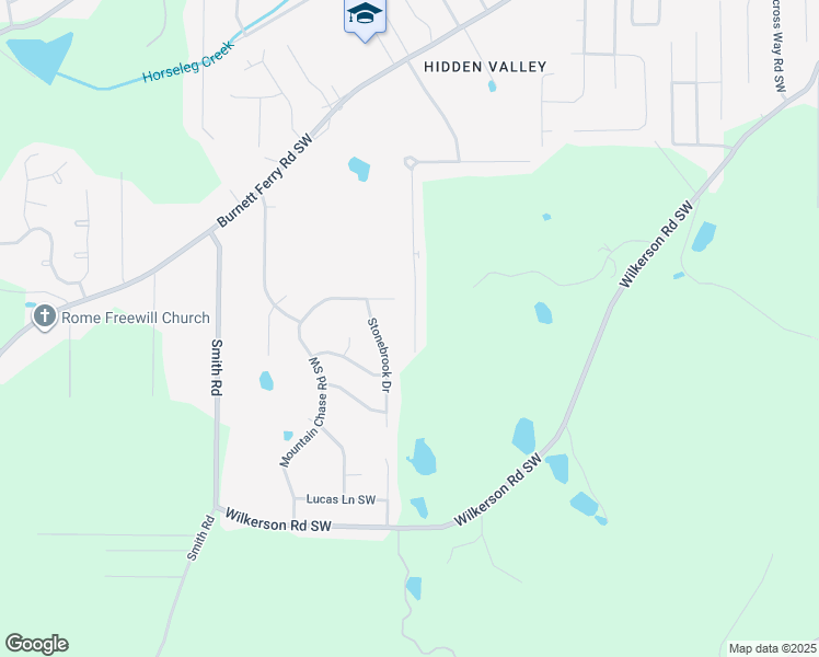 map of restaurants, bars, coffee shops, grocery stores, and more near 406 Leafmore Road Southwest in Rome