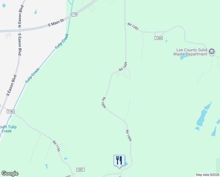 map of restaurants, bars, coffee shops, grocery stores, and more near 303-309 Road 1009 in Tupelo