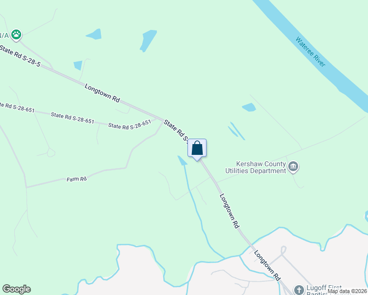 map of restaurants, bars, coffee shops, grocery stores, and more near 279 Longtown Road in Lugoff