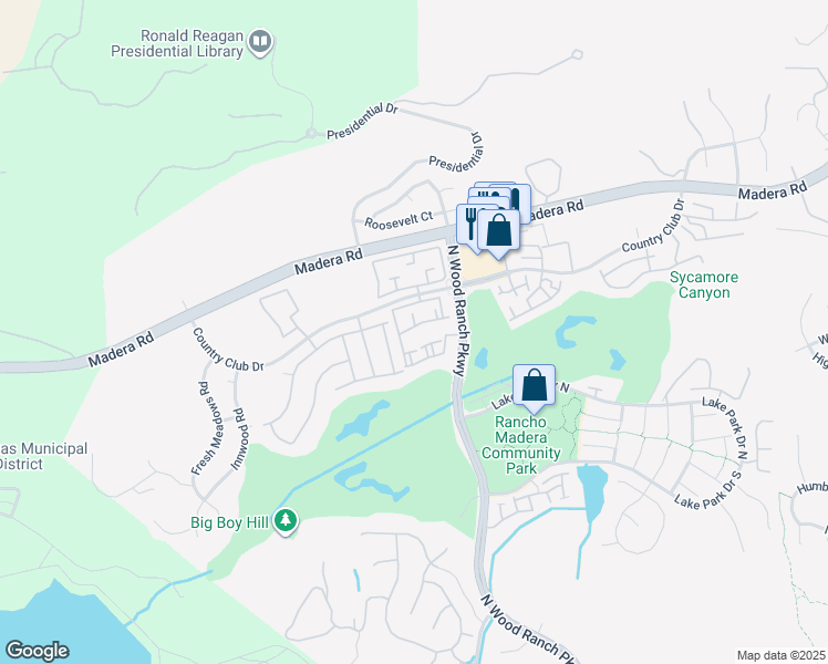 map of restaurants, bars, coffee shops, grocery stores, and more near 650 Ivywood Lane in Simi Valley