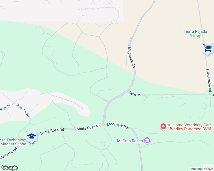 map of restaurants, bars, coffee shops, grocery stores, and more near 13045 Ripple Creek Lane in Santa Rosa Valley