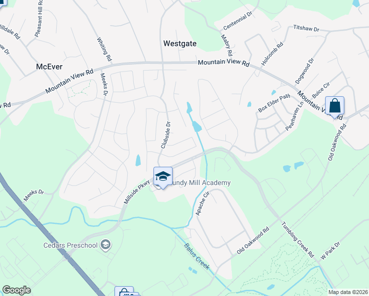 map of restaurants, bars, coffee shops, grocery stores, and more near 4414 Rockrose Green Way in Gainesville