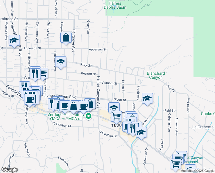 map of restaurants, bars, coffee shops, grocery stores, and more near 10052 France Avenue in Los Angeles