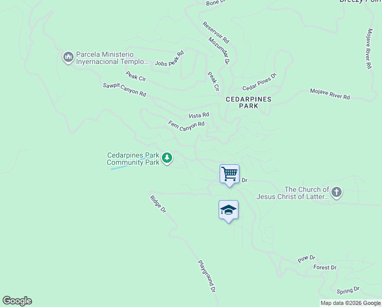 map of restaurants, bars, coffee shops, grocery stores, and more near 21661 Crest Forest Drive in Crestline